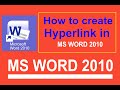 How to create  Hyperlink in MS Word