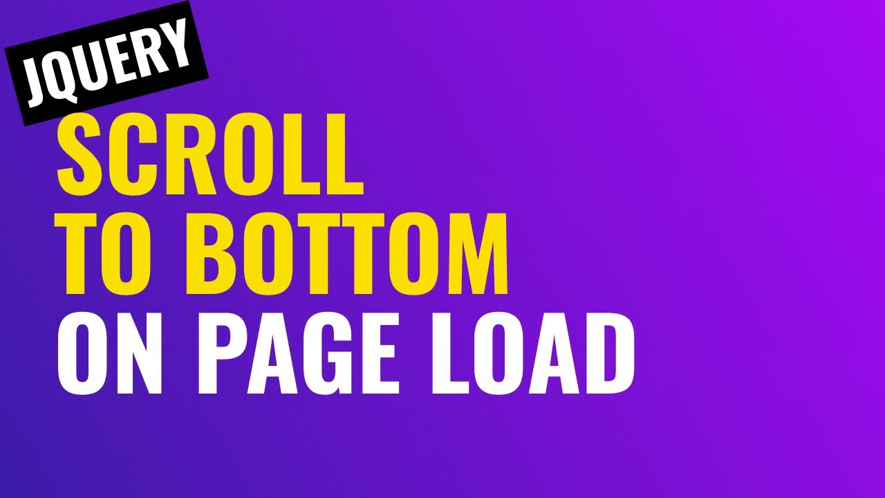 Scroll Div / Textarea To Bottom On Page Load Using Jquery | Jquery Tutorial