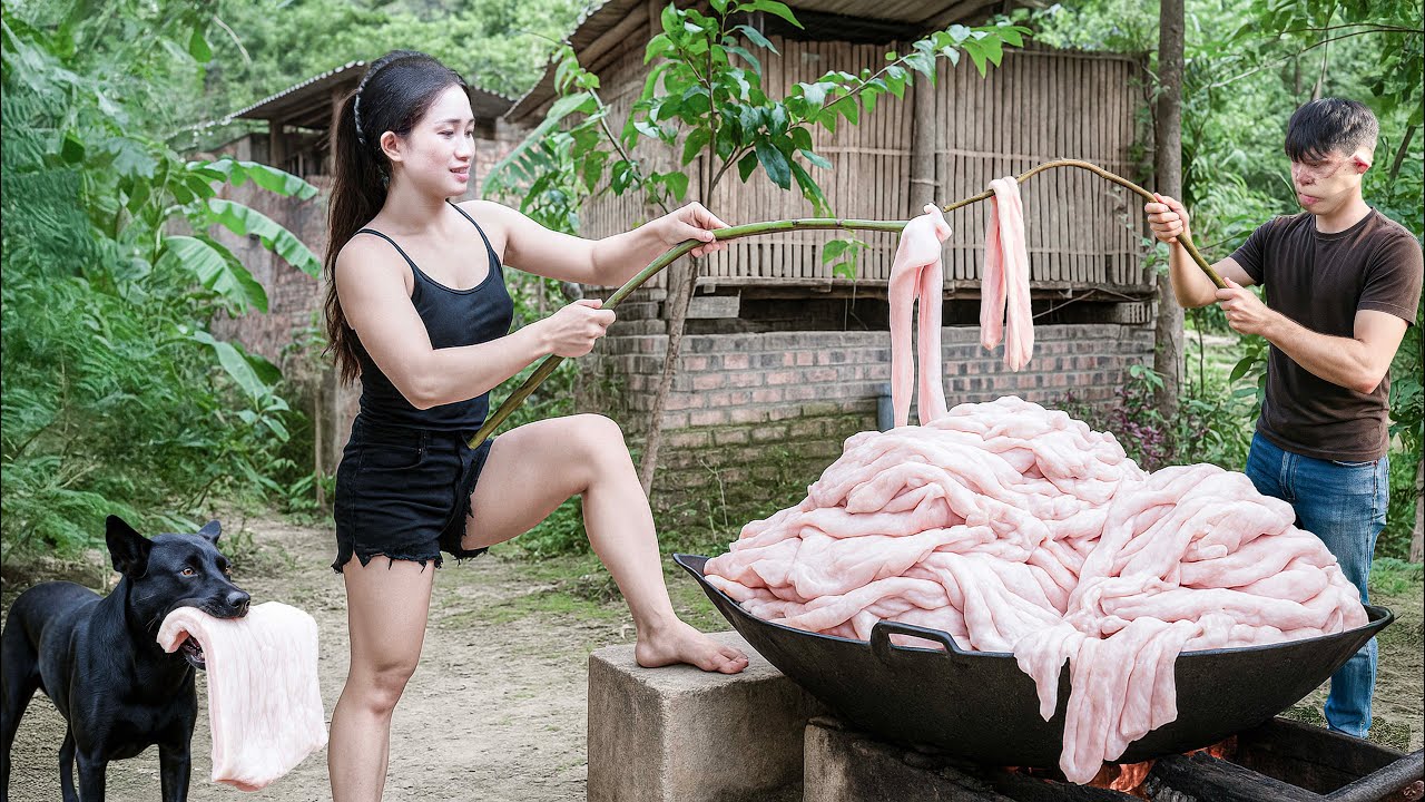 How to make cooking oil from 100kg of raw pork... Do you dare to eat it?