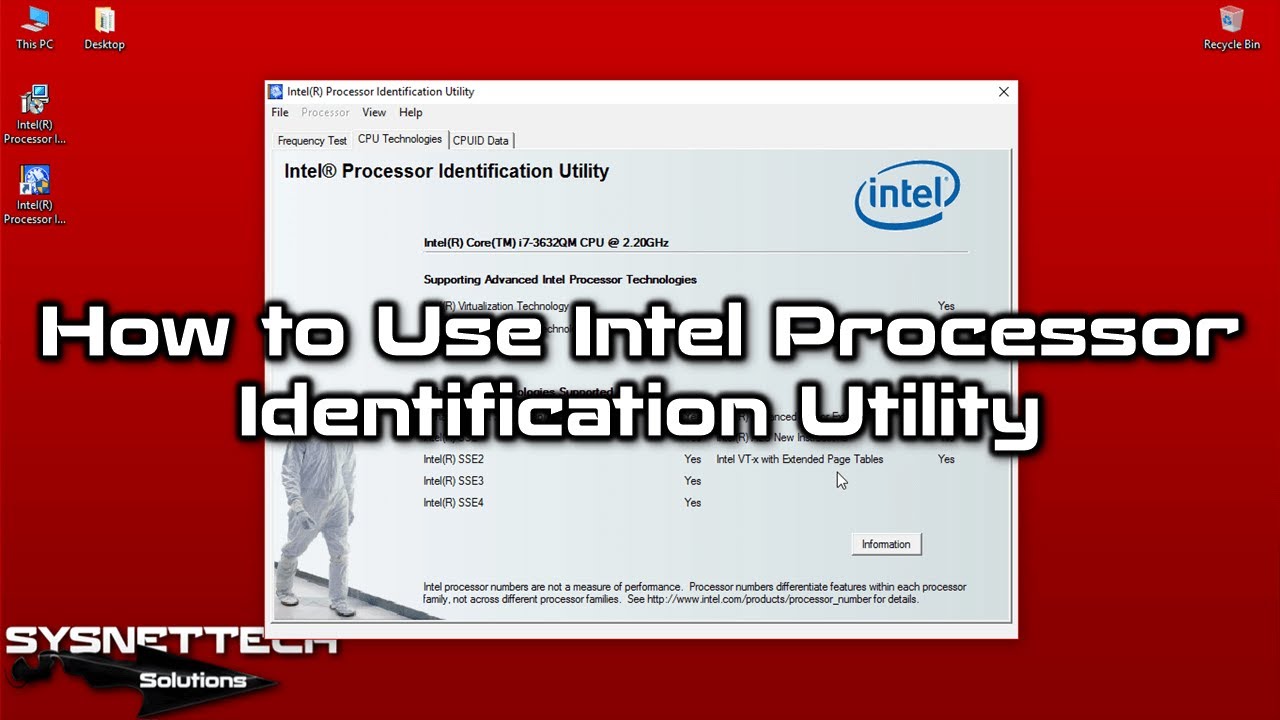 intel processor identification utility windows 7