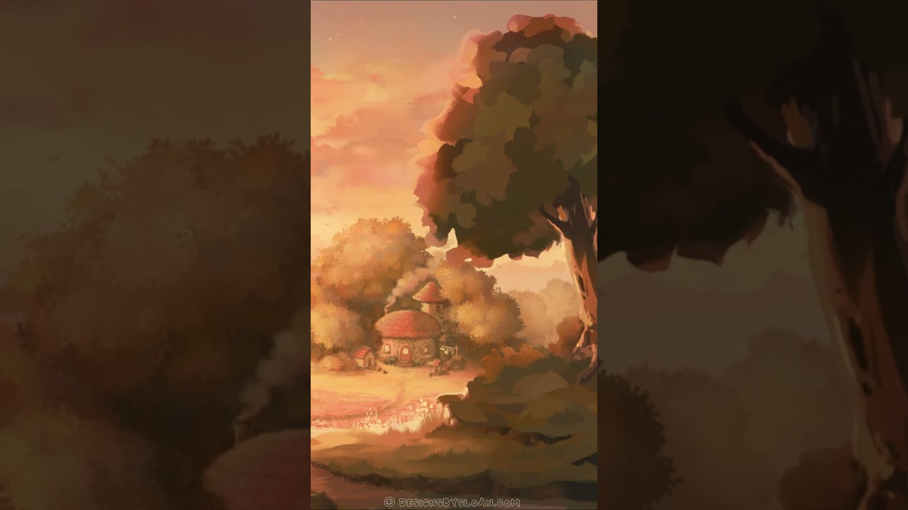 Cozy Fantasy Landscape timelapse 