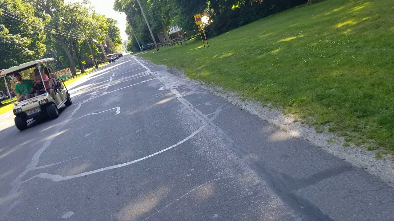 Put In Bay Golf Cart Driving to Crystal Cave