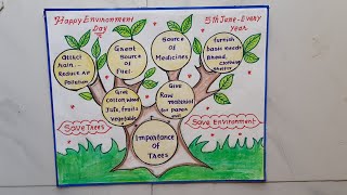 World Environment Day Slogan Drawing &Calligraphy//Save Trees Save Environment Poster //Project Work