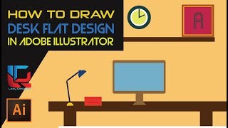 HOW TO DRAW DESK IN FLAT DESIGN | GRAPHIC DESIGN IN ADOBE ILLUSTRATOR
