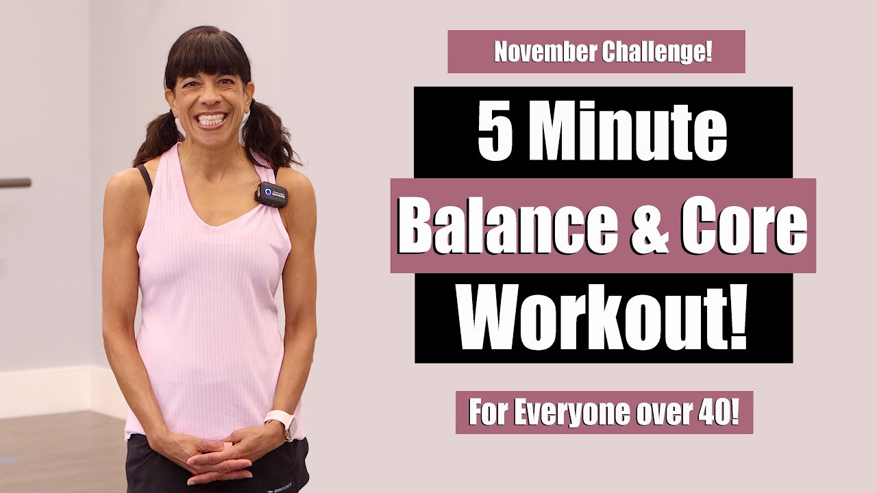 5 Minute Balance & Core Workout // All Fitness Levels Beginners too