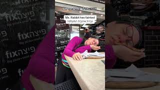 Ms. Rabbit Fainting While Eating Pizza
