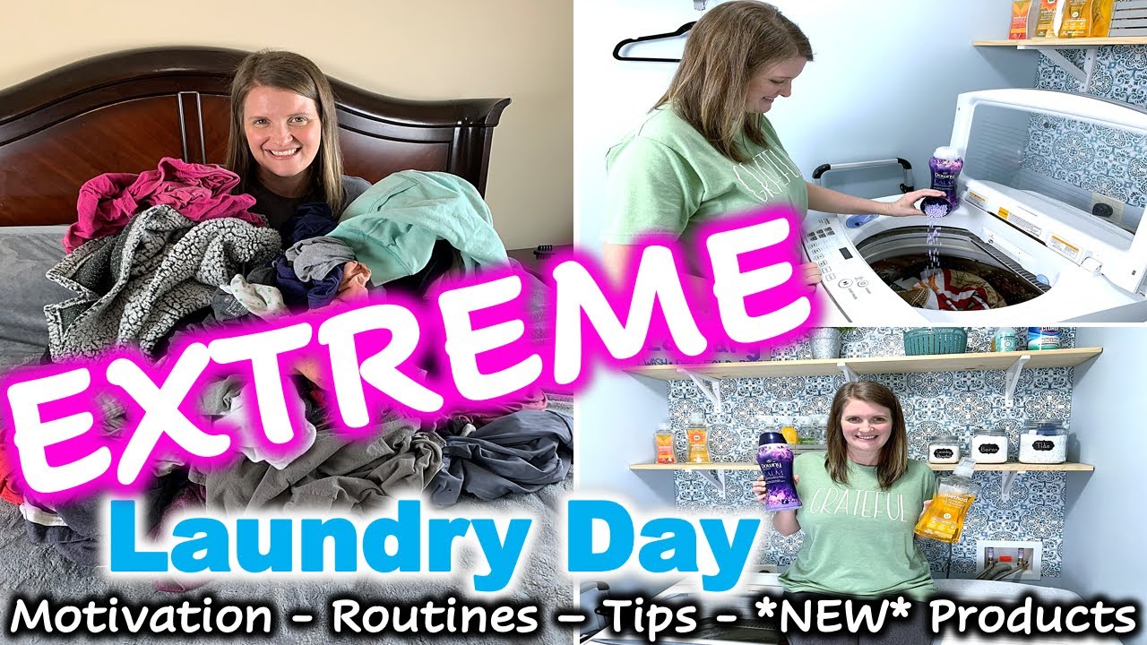 EXTREME Laundry Day | *NEW* PRODUCT REVIEW | LAUNDRY ROUTINES BIG FAMILY | LAUNDRY MOTIVATION 2021