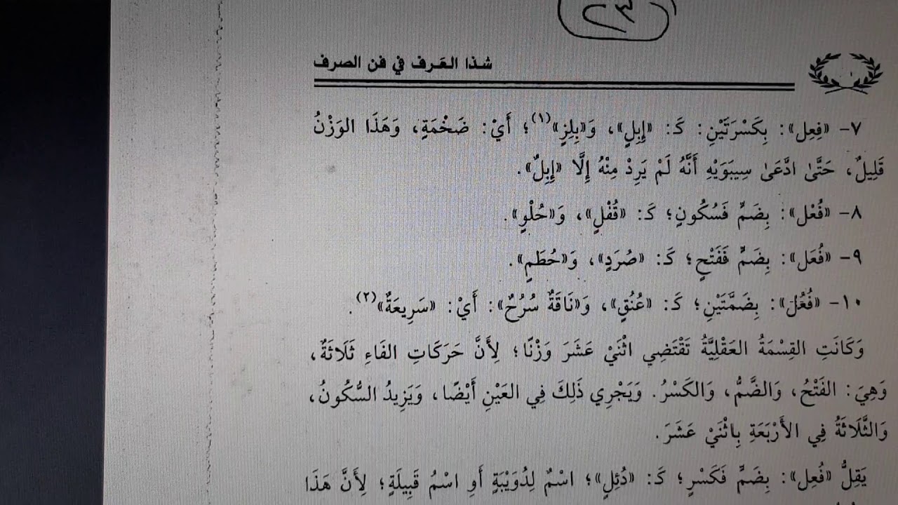 (الصرف : تقسيم الاسم إلى مجرد ومزيد )