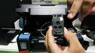 Impressora Canon G3111 Colocando Cabeça de impressão e Tintas - YouTube
