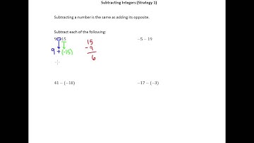 2.3a Subtracting Integers