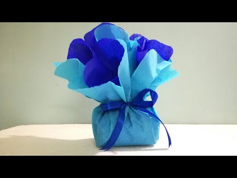 Diy Crepe Paper Flower Gift Paking  | Easy DIYS | Art, Craft and Health