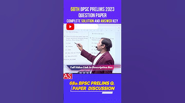 68th BPSC Prelims Question Paper Discussion & Answer Keys |  #shorts