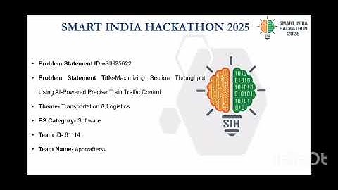 SIH25022 | Maximizing Section Throughout Using AI-Powered Precise Train Traffic Control | Demo 
