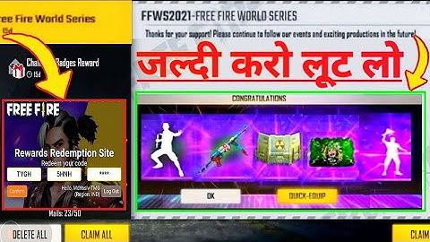 redeem code ffws 2021/free fire redeem code ffws today/ffws redeem code 2021/ffws grand final reward