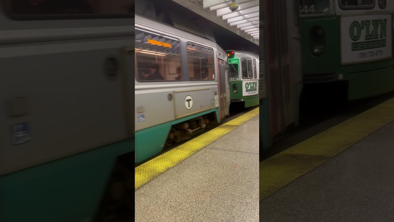 Boston train to Medford leaving North Station 