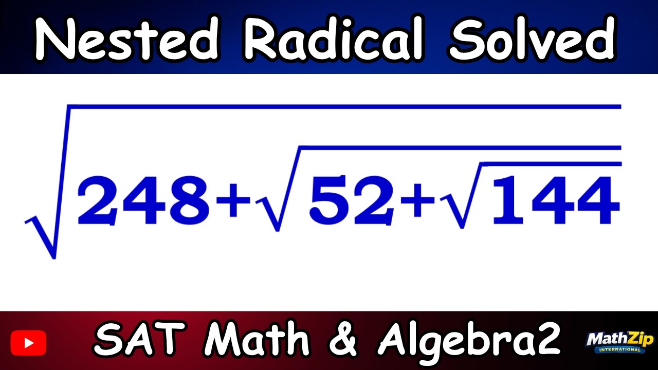 Simplify √(248 + √(52 + √144)) | Nested Radical Solved Step by Step ...