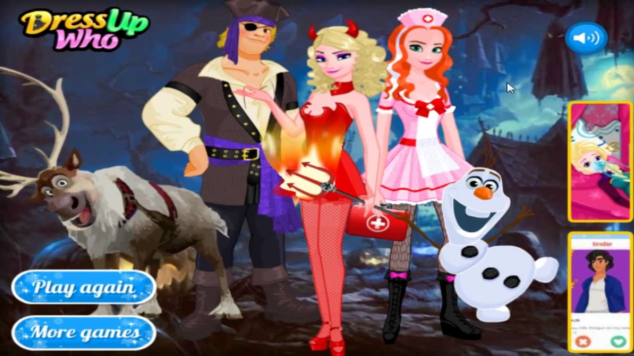 Frozen Team Halloween cartoon games for kids - YouTube