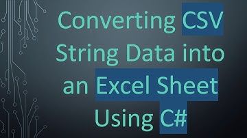 Converting CSV String Data into an Excel Sheet Using C#