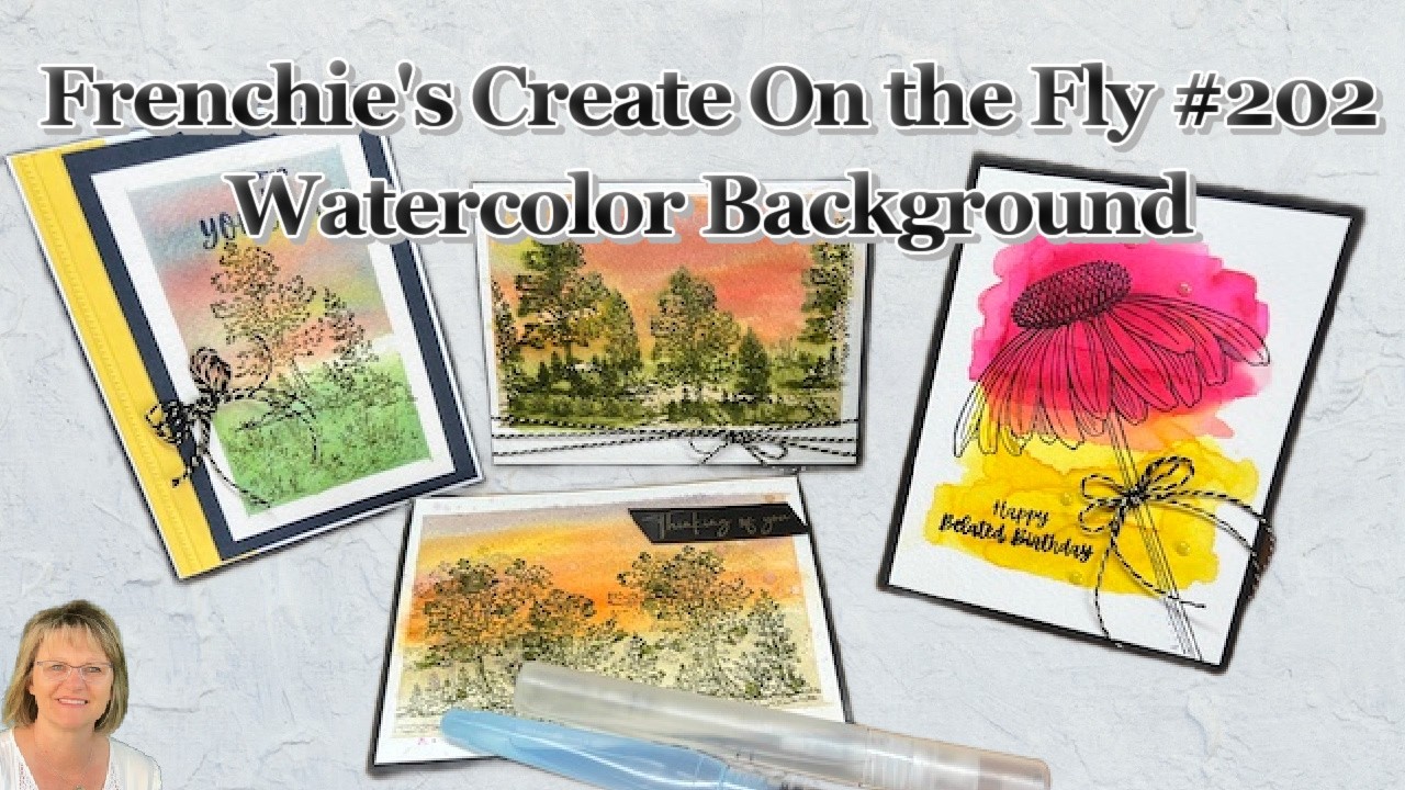 Create On The Fly With Frenchie #202 Watercolor Background.