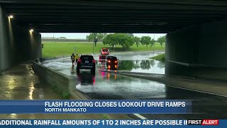 Flash flash flooding, lightning strike cause issues in Mankato area