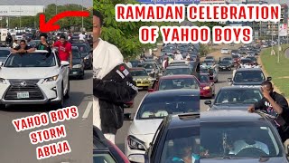 Abuja Yahoo Boys End Ramadan with Longest Car Convoy in Nigeria History