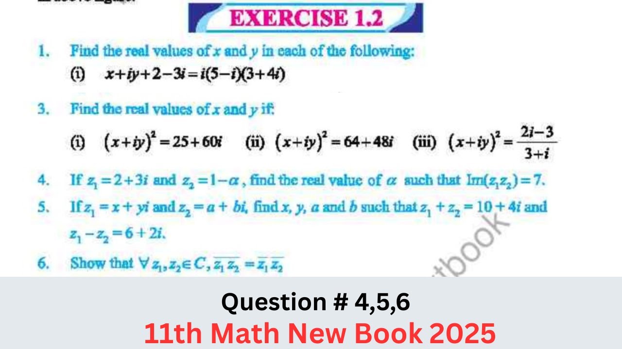 11th Class Math New Book 2025 Chapter 1 Exercise 1.2 - 1st Year Math ...