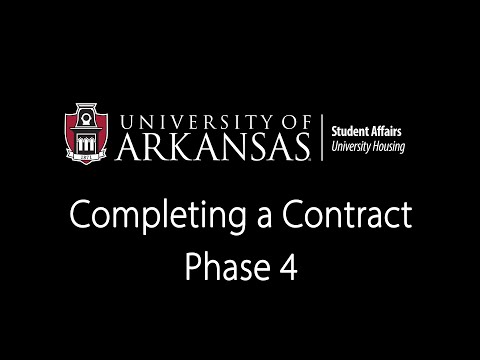 University Of Arkansas Housing Contract - Phase 4