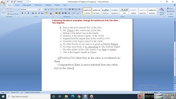 Transformation of sentences using degrees of comparison
