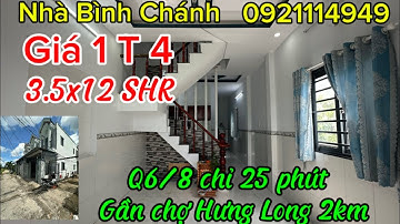 Nhà Bình Chánh mặt tiền đường thông gần chợ Hưng Long đường Đoàn Nguyễn Tuấn Hương Lộ 11 vô 1km Q6/8