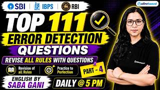 TOP 111 Error Detections | Banking & Insurance Exams | Concepts + Practice | Part 4 | Oliveboard