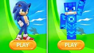 Sonic Dash Vs Craft Run : Pixel Mask Heroes  | Gameplay Movie Sonic Vs All Running Games Epic Run🔥😎 screenshot 1