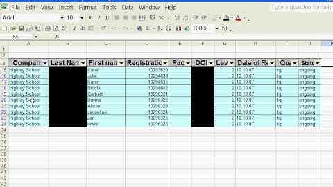 Homestudy UK - Excel 2003/XP Filter data
