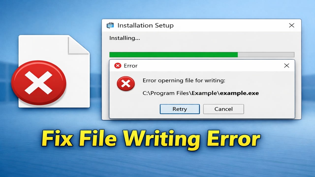 How To Fix Error Opening File For Writing During Installation In ...