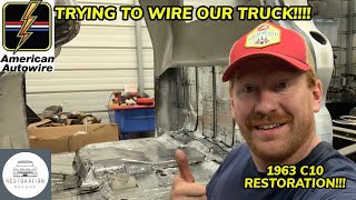 STARTING TO WIRE OUR AMERICAN AUTOWIRE KIT!!! 1963 CHEVY C10 RESTORATION DAY 100