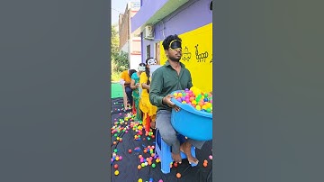 Pour challenge 10,000 multi color ping pong ball game more ball & More fun #shorts