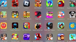 Grimace Monster Scary Survival,Barry's Police Girl,Dark Riddle 2,Poppy Playtime 4,Free Fire,Roblox.. screenshot 4