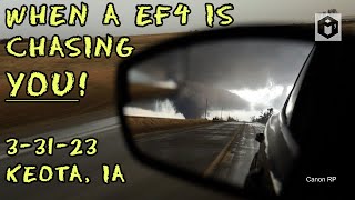 An EF4 Tornado is chasing ME! March 31, 2023, Keota, Iowa