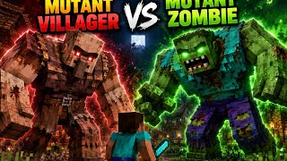 Mutant Villager Vs Muntant Zombie| Minecraft Mutant Mobs Mod