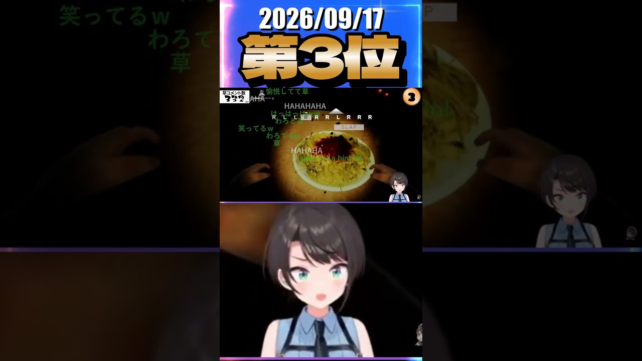 9/17 草コメント数ランキング第3位 #大空スバル 0時間50分ごろ