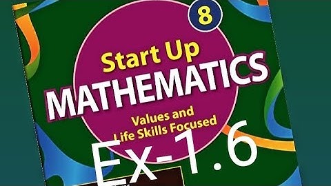 Ex-1.6 || Start up mathematics viva || class 8