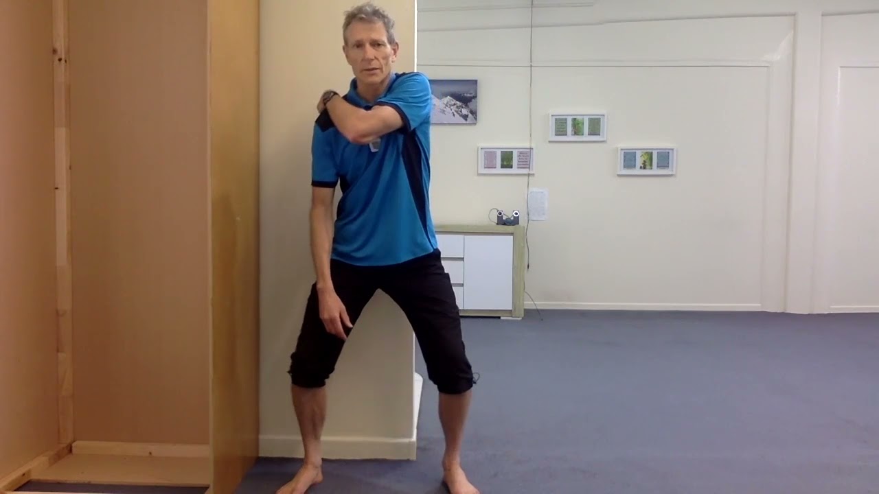 Wall and ball massage of upper trapezius YouTube