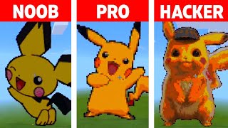 NOOB VS PRO VS HACKER Minecraft Pixel art✨Pikachu