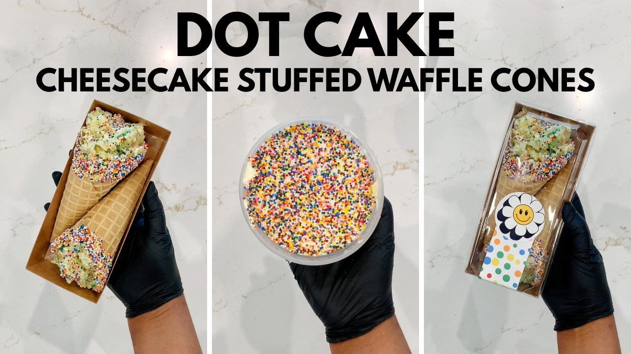 dot cake cheesecake stuffed waffle cones