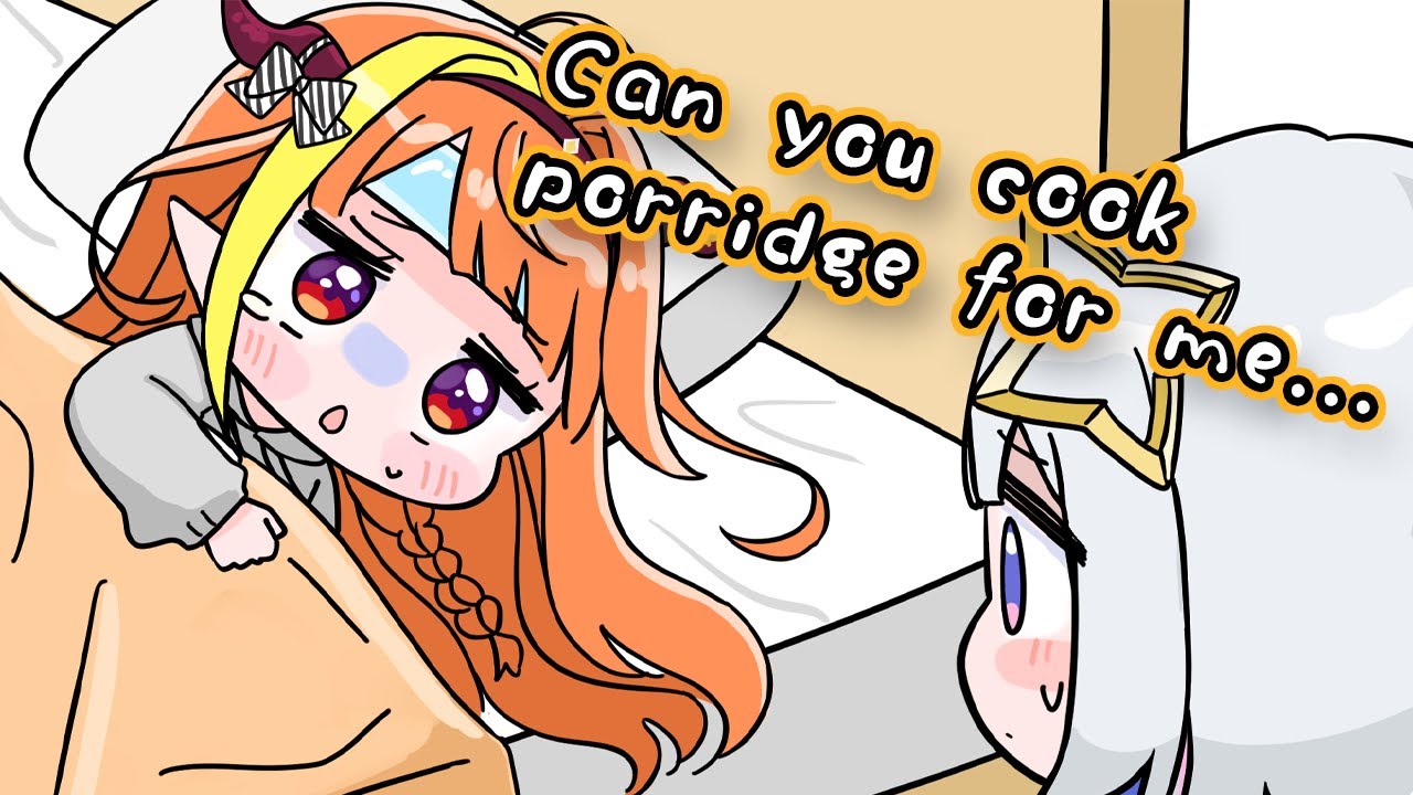 Kanata cooks porridge for Coco who is not feeling well[Animated Hololive/Eng sub]