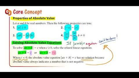 Properties of Absolute Values and Solving Simple Absolute Value Equations Video