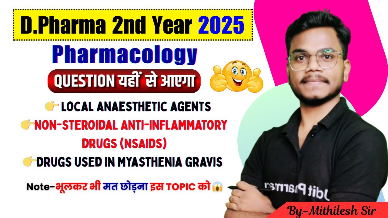 Pharmacology Imp Question | Local anaesthetic agents | Non-Steroidal Anti-Inflammatory drugs (NSAID)