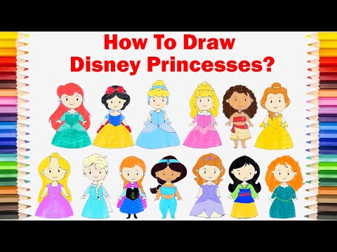 Draw 13 PRINCESSES DISNEY So Cute