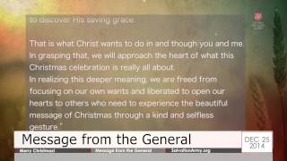 Salvation Army Today - 12.25.2014 - A Christmas Message from the General