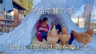 【八ヶ岳南麓】予想外の雪に埋もれる庭