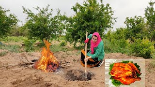 Cooking whole fried chicken in nature far from civilization | Rural lifestyle in Iran #village